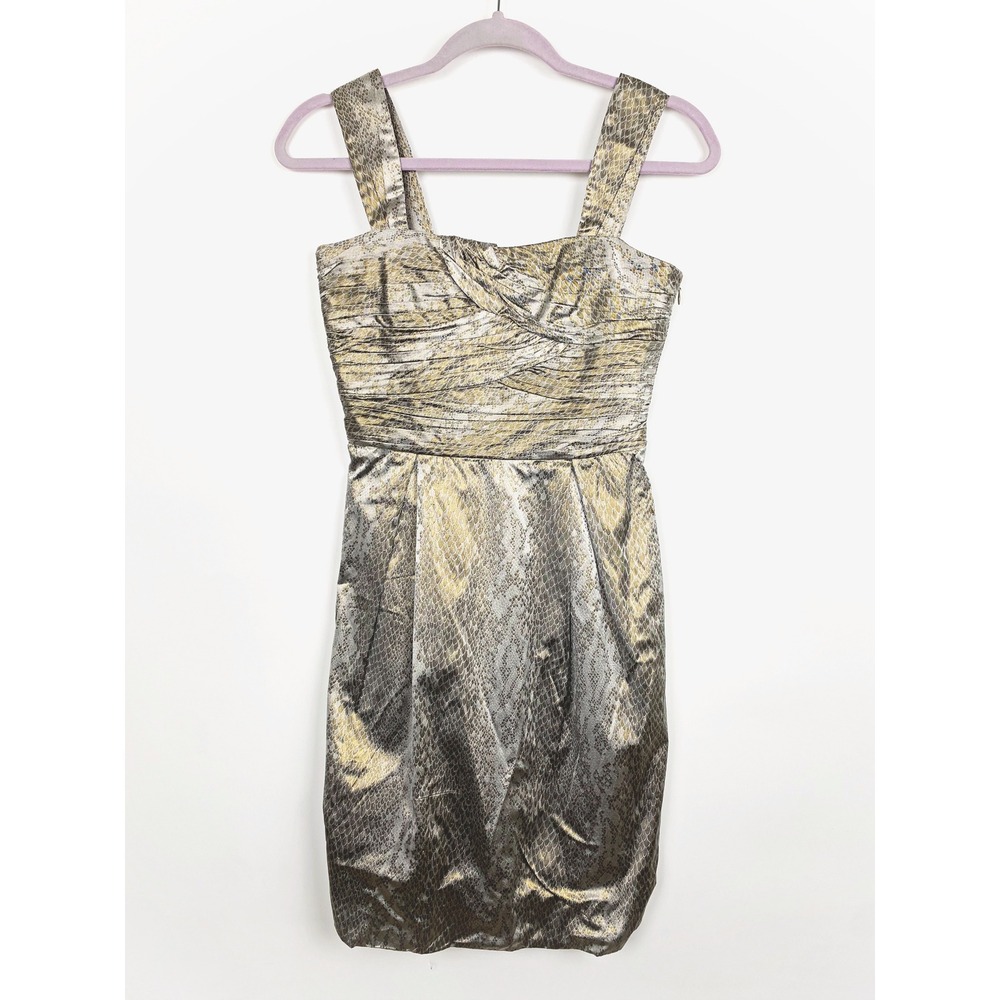 Diane Von Furstenberg Vintage 90s Treenie Metallic Snake Print Cocktail Dress 2